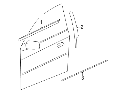 2004 Cadillac CTS Sealing Strip Assembly, Front Side Door Window Outer Diagram for 25778953