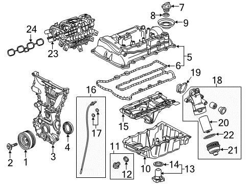 2018 Buick Cascada Engine Parts & Mounts, Timing, Lubrication System Diagram 1 - Thumbnail