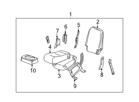 2002 GMC Sierra 2500 HD Front Seat Components Diagram 2 - Thumbnail