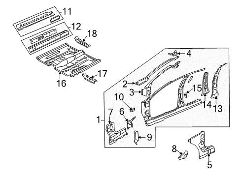 1999 Oldsmobile Alero Bar,Floor Panel #2 Cr RH Diagram for 22605524