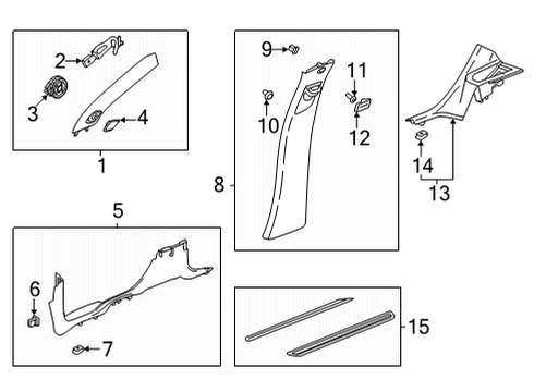 2022 Chevy Bolt EUV Interior Trim - Pillars Diagram