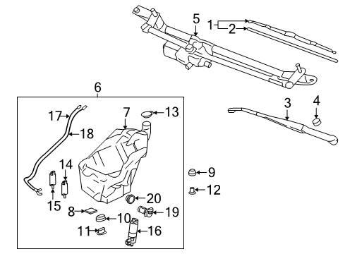 2005 GMC Envoy XL Wiper & Washer Components Diagram 2 - Thumbnail