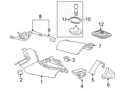 2006 Pontiac Solstice Console Assembly, Front Floor *Cashmere Diagram for 25811082