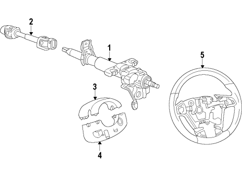 2010 Chevy Camaro Steering Wheel Assembly *Black Diagram for 92228445