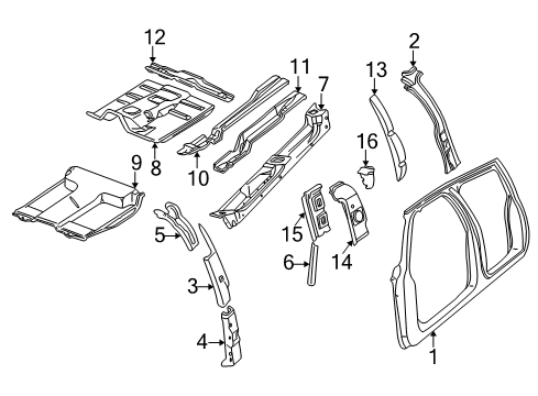 1999 GMC K3500 Rocker Panel, Side Panel, Floor, Uniside Diagram 2 - Thumbnail