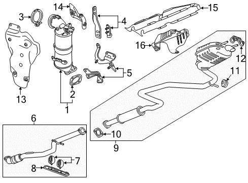 2017 Chevy Malibu Bracket, Catalytic Converter Brace (Outer) Diagram for 12665797