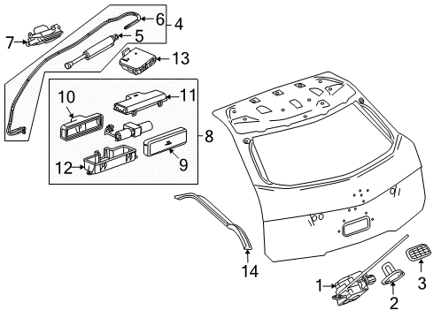 2011 Cadillac CTS Lift Gate Diagram 2 - Thumbnail