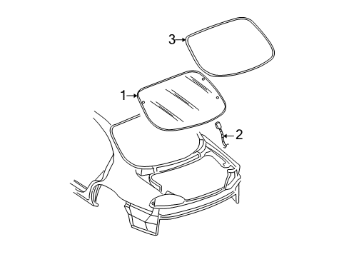 2001 Buick Century Back Glass, Reveal Moldings Diagram