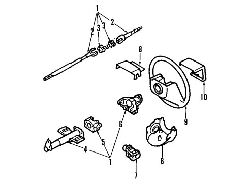 1993 Pontiac LeMans Cover,Steering Column Housing Lower Half Trim Diagram for 96133543