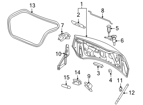 2009 Pontiac G6 Rod, Rear Compartment Lid Lock Cyl Diagram for 15298297