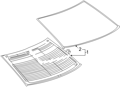 2008 Cadillac CTS Back Glass, Reveal Moldings Diagram