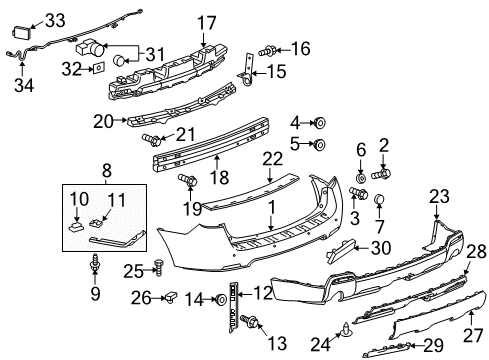 2013 GMC Terrain Rear Bumper Cover Lower Diagram for 25798802