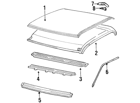 1992 GMC K1500 Roof & Components Diagram 1 - Thumbnail