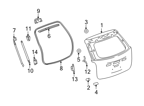 2012 Chevy Equinox Gate & Hardware Diagram