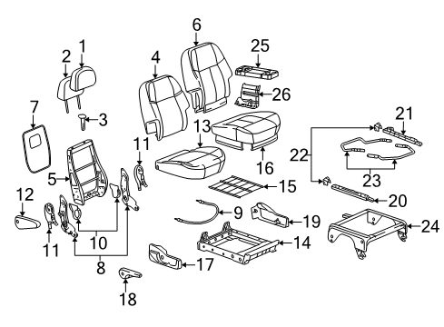 2007 Saturn Relay Rear Seat Components Diagram 1 - Thumbnail