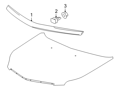 2010 Cadillac SRX Exterior Trim - Hood Diagram