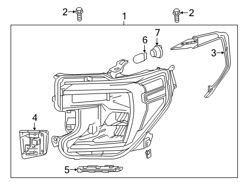 2021 GMC Sierra 1500 Seal, Hdlp Diagram for 84556716