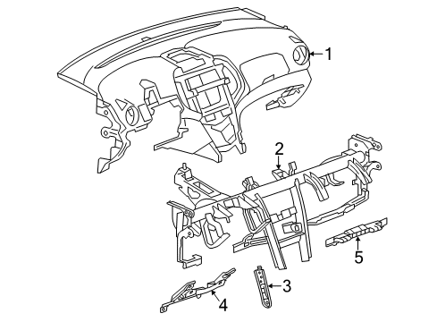 2014 Chevy Sonic Cluster & Switches, Instrument Panel Diagram 1 - Thumbnail