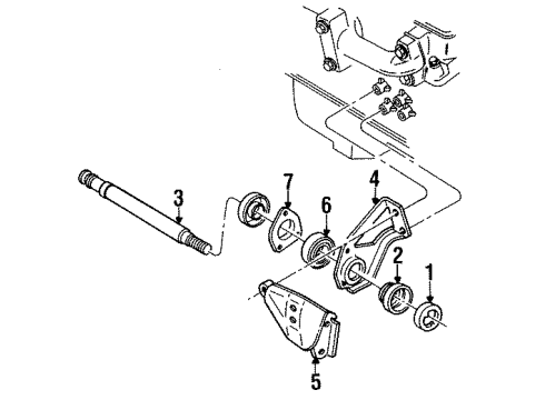 1993 Chevy Cavalier Intermediate Shaft Diagram for 22534200