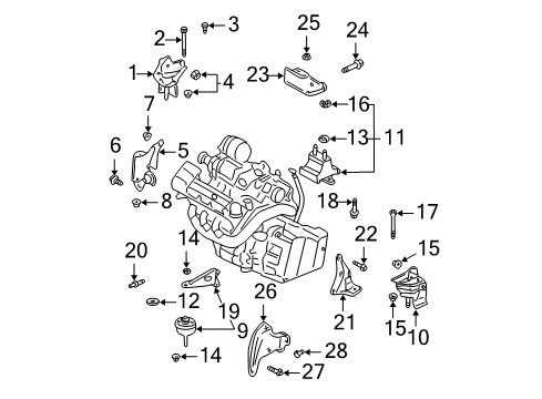 2002 Buick LeSabre Engine & Trans Mounting Diagram