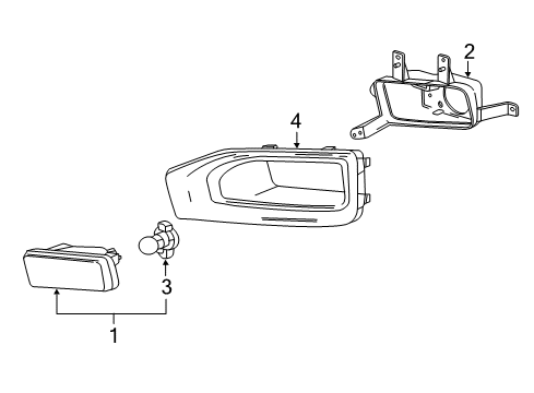 2019 GMC Yukon XL Bezel, Front Fog Lp *Nitridr Chrm Diagram for 84244386