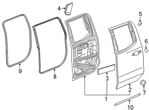 2022 GMC Sierra 2500 HD Door & Components Diagram 4 - Thumbnail