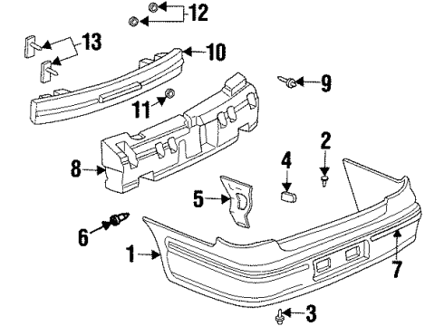 1998 Oldsmobile Cutlass Rear Bumper Diagram