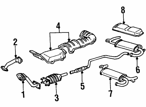 1997 Pontiac Bonneville Exhaust Components Diagram