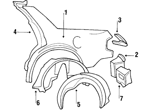 1990 Pontiac Bonneville Hinge Assembly, Fuel Tank Filler Door Diagram for 20638323