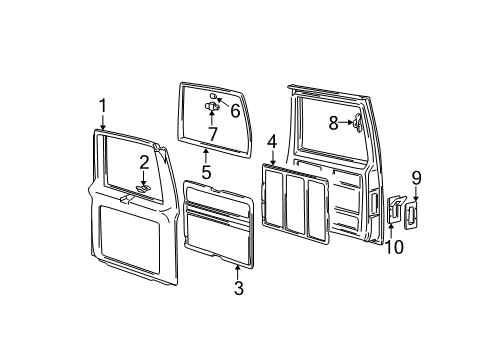 1996 Chevy Astro Cover, Rear Door Lock Access Hole Diagram for 15708662