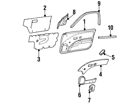 1993 Saturn SC1 Pocket,Front Side Door Map *Graphite Diagram for 21042435