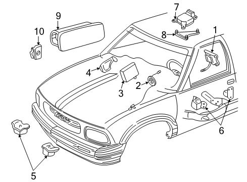 2004 Chevy S10 Air Bag Components Diagram