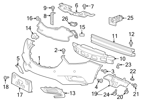 2021 Buick Encore Bumper & Components - Front Diagram 2 - Thumbnail