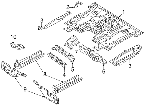 2016 Chevy City Express Bar,Floor Panel #3 Cr Diagram for 19317664