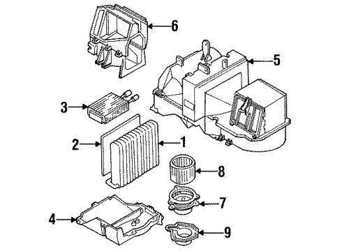 1995 Cadillac Fleetwood Blower Motor & Fan, Air Condition Diagram