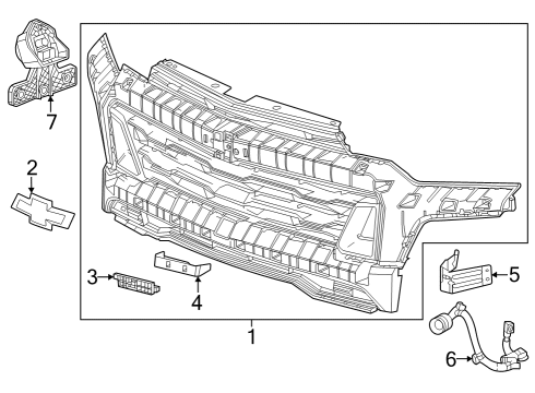 2023 Chevy Colorado GRILLE ASM-FRT Diagram for 86813210