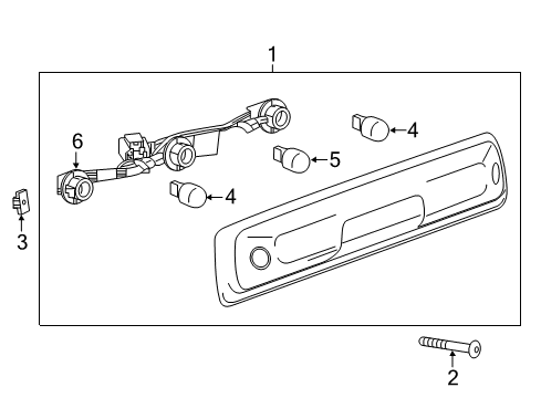 2016 Chevy Colorado Lamp Assembly, High Mount Stop Diagram for 52127100