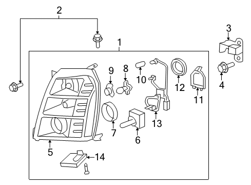 2010 Cadillac Escalade Bulbs Diagram 6 - Thumbnail