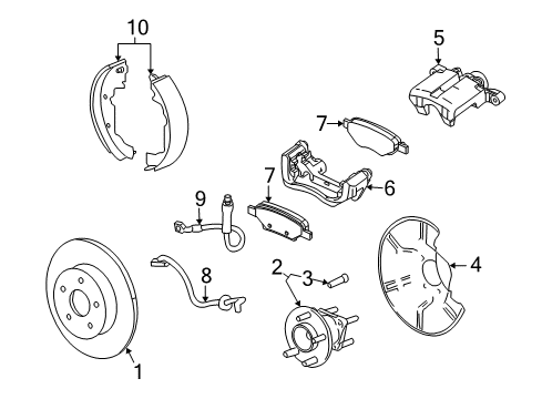 2008 Saturn Vue Lever,Parking Brake Diagram for 25867274