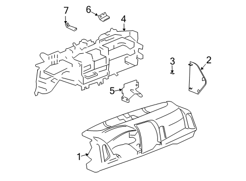 2004 Cadillac SRX Cluster & Switches, Instrument Panel Diagram 1 - Thumbnail