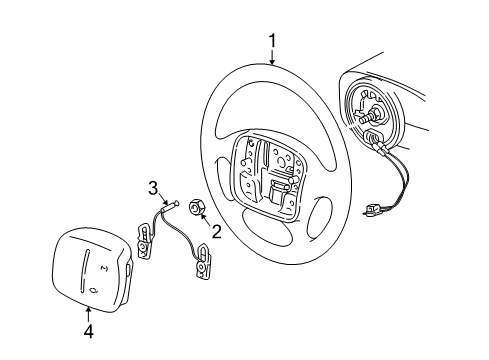 2005 Chevy Venture Steering Column, Steering Wheel Diagram 3 - Thumbnail