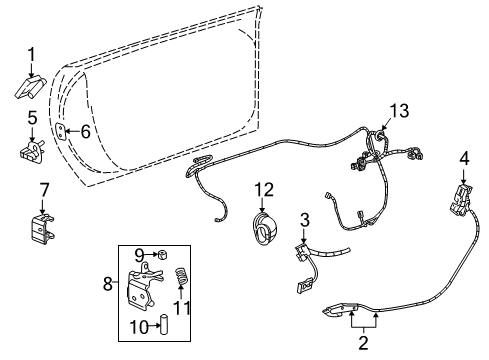 2005 Cadillac XLR Handle Kit,Front Side Door Inside *Shale Diagram for 88956717