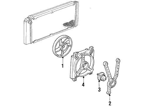 1986 Oldsmobile Delta 88 Cooling System, Radiator, Water Pump, Cooling Fan Diagram 1 - Thumbnail