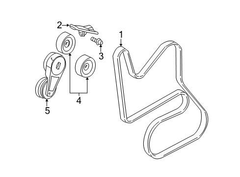 2001 Pontiac Aztek Belts & Pulleys, Maintenance Diagram