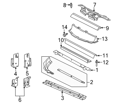 1996 Pontiac Sunfire Baffle, Radiator Air *Black Diagram for 22581002