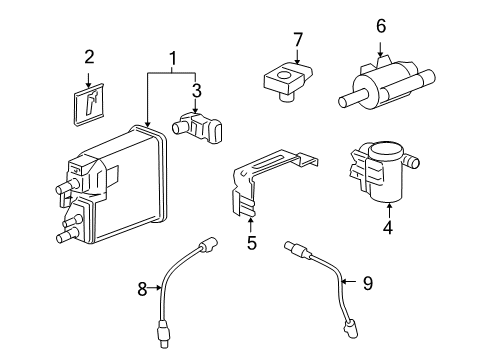 2009 GMC Sierra 1500 Filter Kit, Evap Emission Canister (W/ Seal) Diagram for 23103351