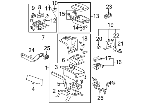 2008 Cadillac Escalade EXT Panel Assembly, Instrument Panel Lower Center Trim *Cashmere Diagram for 15923061