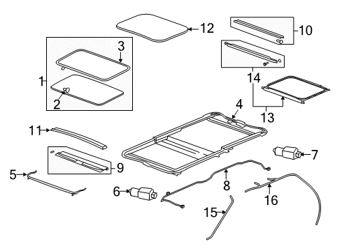 2009 Saturn Outlook Sunroof, Body Diagram