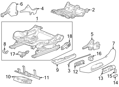 2024 Buick Encore GX Power Seat Tracks & Components Diagram 1 - Thumbnail