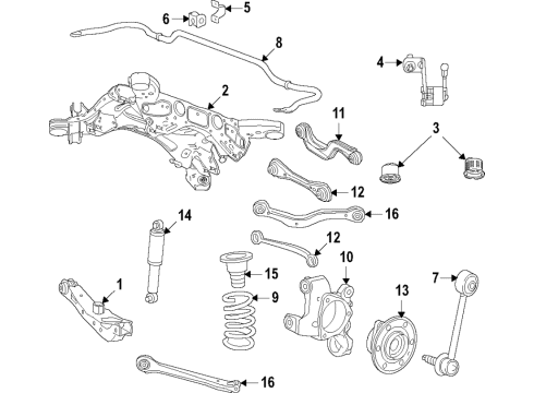 2020 Cadillac XT6 Rear Suspension, Control Arm Diagram 5 - Thumbnail